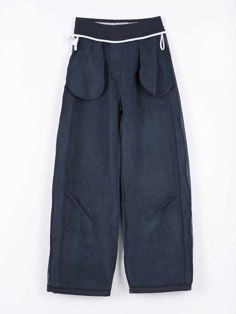 1324194  韩系加绒撞色卫裤