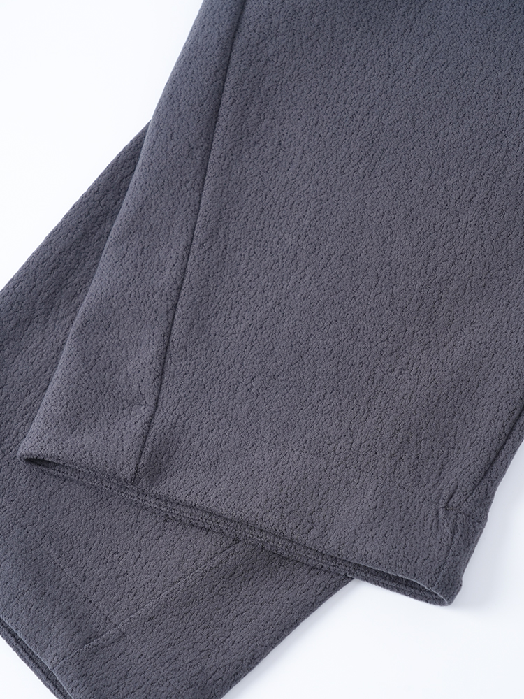 양모 뒷면 양털 하이 허리 와이드 바지