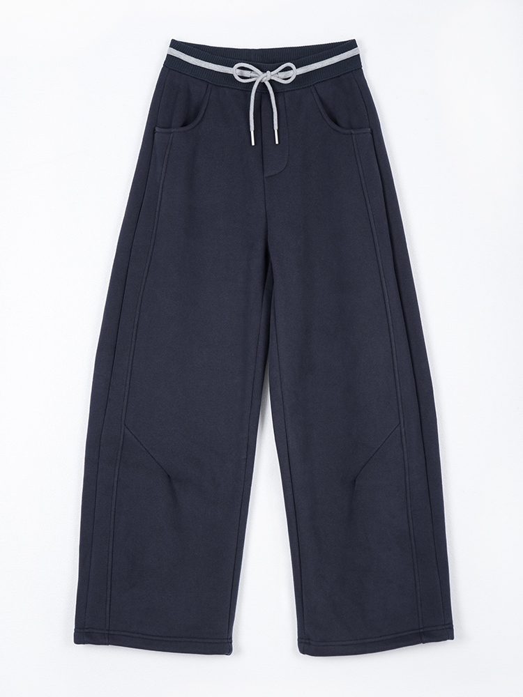 1324194  韩系加绒撞色卫裤