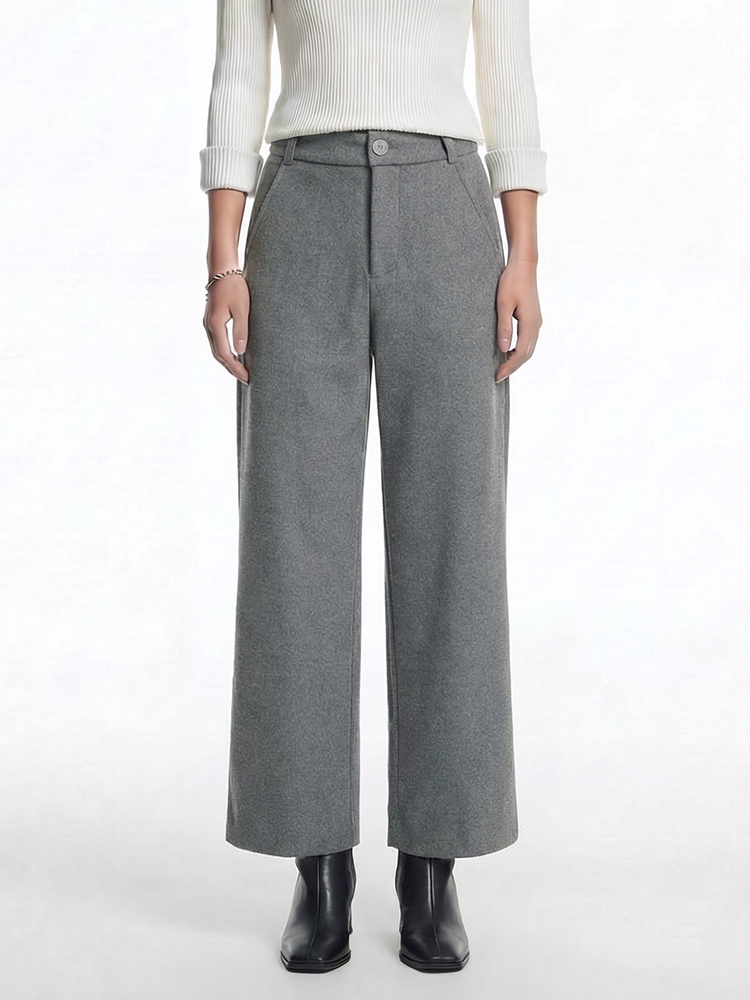 겨울 기모 아세테이트 하이웨스트 와이드 바지