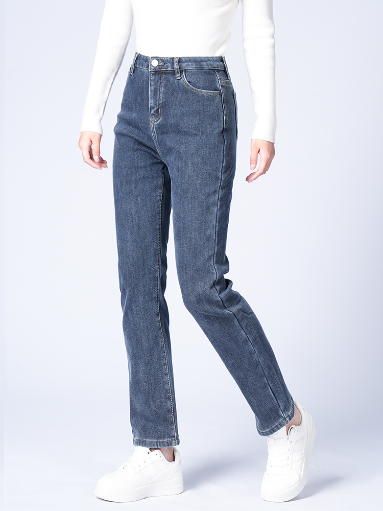 1323324 加绒高腰牛仔裤