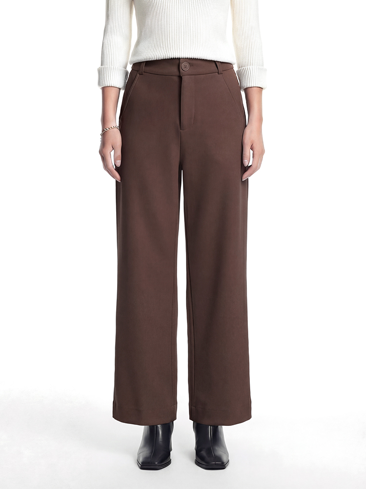 겨울 기모 아세테이트 하이웨스트 와이드 바지