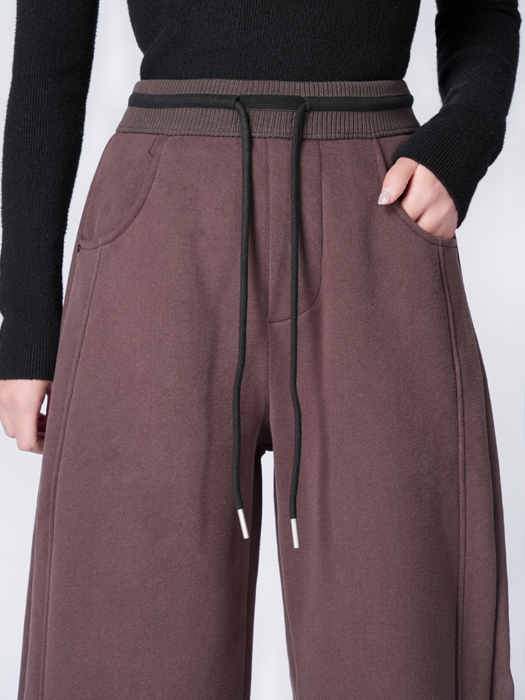 1324194  韩系加绒撞色卫裤