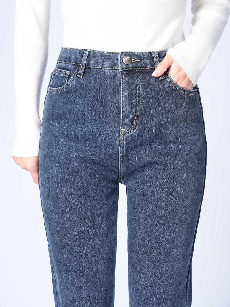 1323324 加绒高腰牛仔裤