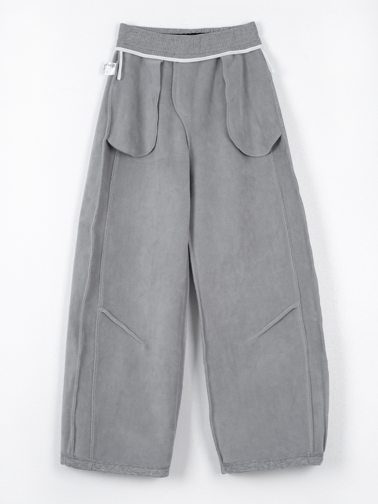 1324194  韩系加绒撞色卫裤