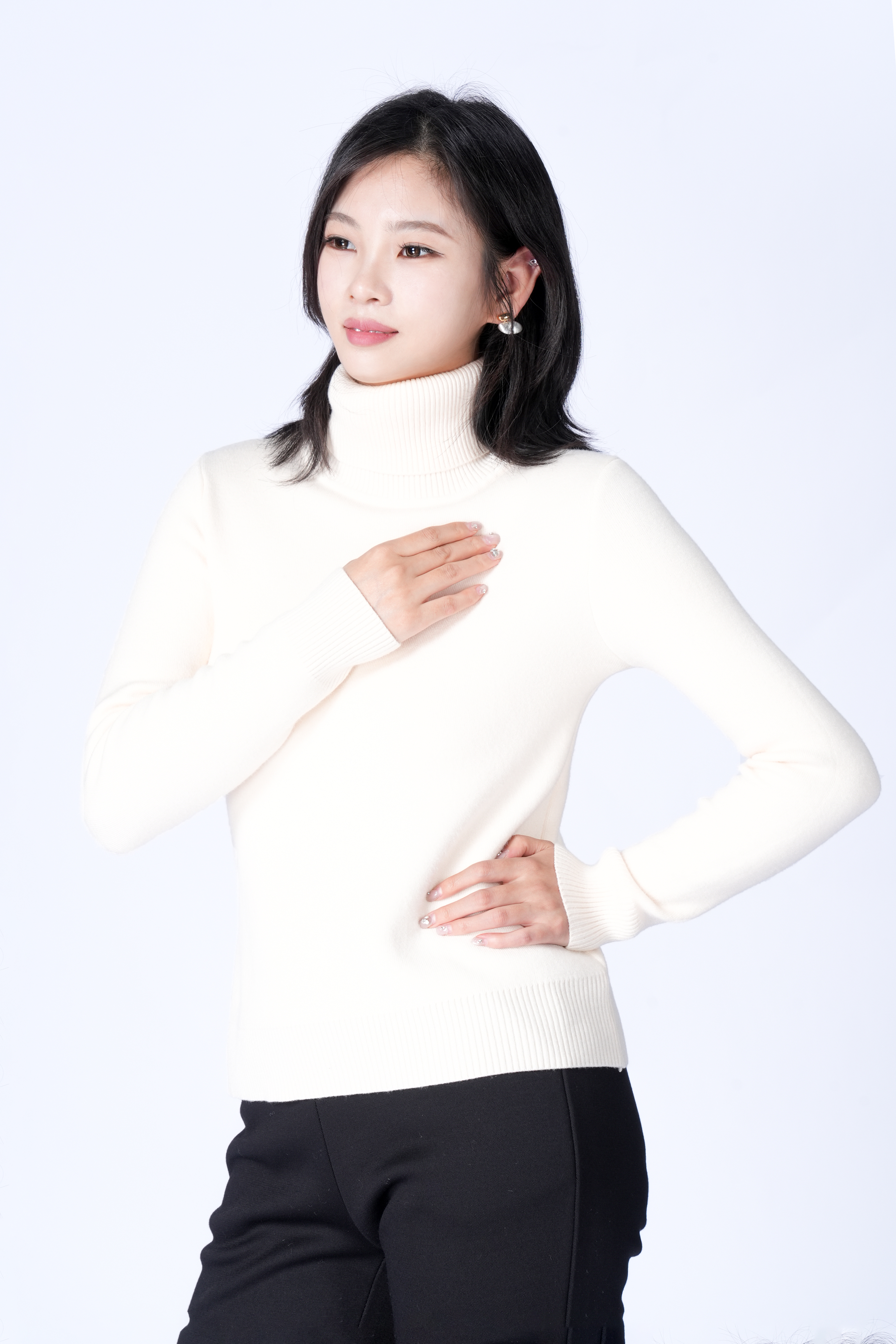 하이넥 극후 니트 스웨터