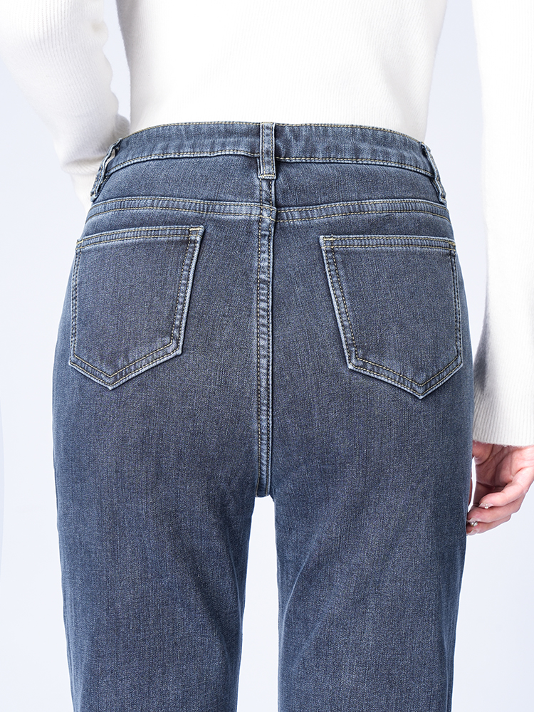 1323324 加绒高腰牛仔裤