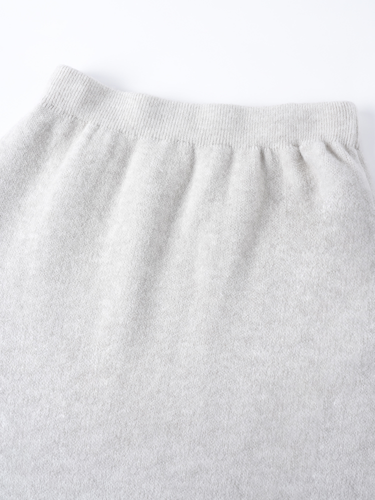 라운드 넥 니트 스커트 세트