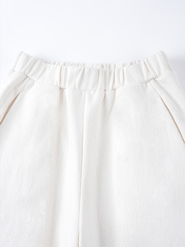 양모 뒷면 양털 하이 허리 와이드 바지