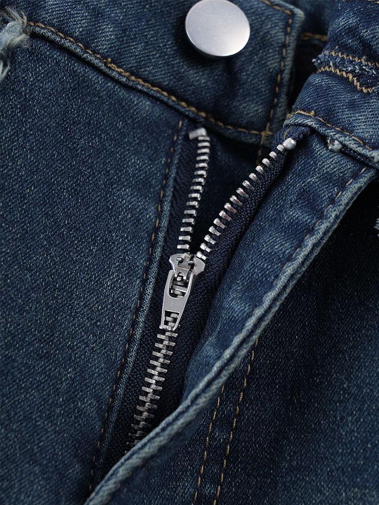 하이 웨스트 뒤 기모 와이드 데님 팬츠