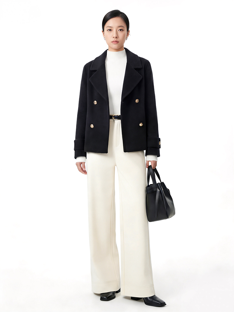 겨울 기모 아세테이트 하이웨스트 와이드 바지