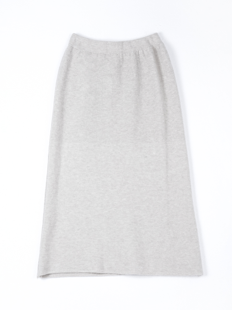 라운드 넥 니트 스커트 세트