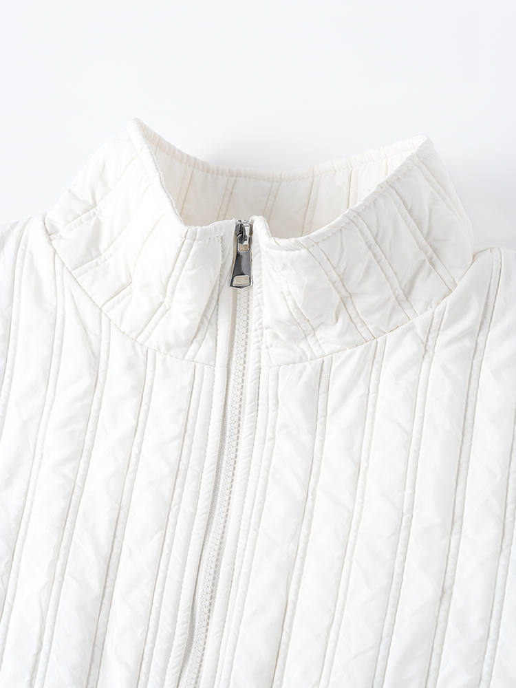 스탠드 컬러 면화 재킷