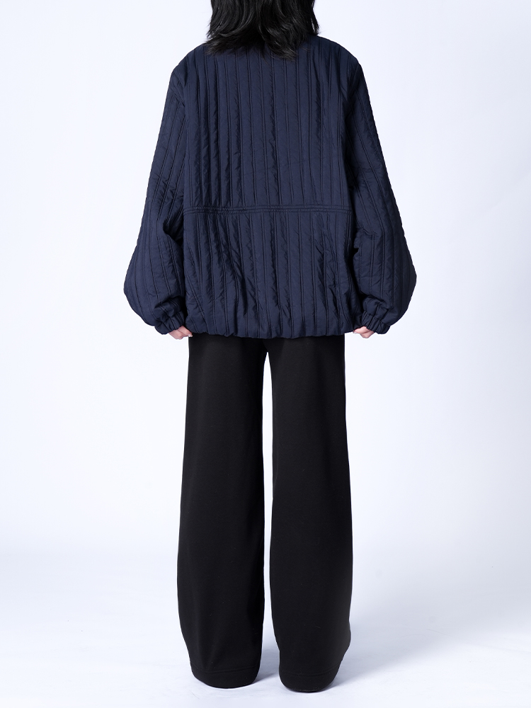 스탠드 컬러 면화 재킷