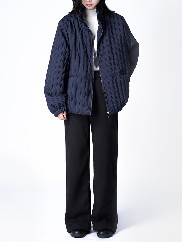 스탠드 컬러 면화 재킷