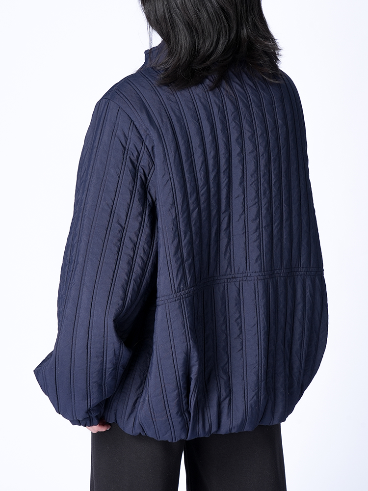 스탠드 컬러 면화 재킷