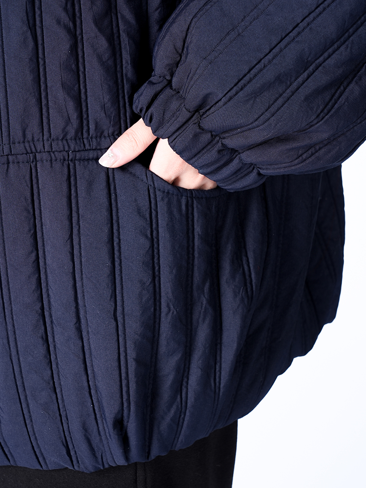 스탠드 컬러 면화 재킷