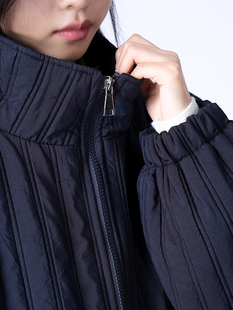 스탠드 컬러 면화 재킷