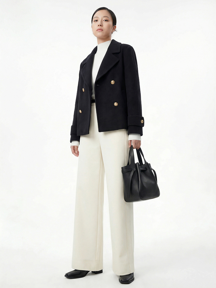 겨울 기모 아세테이트 하이웨스트 와이드 바지