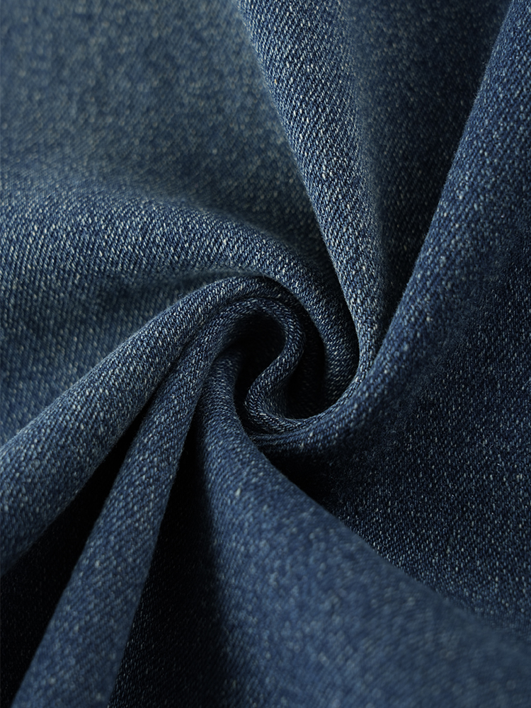 하이 웨스트 뒤 기모 와이드 데님 팬츠