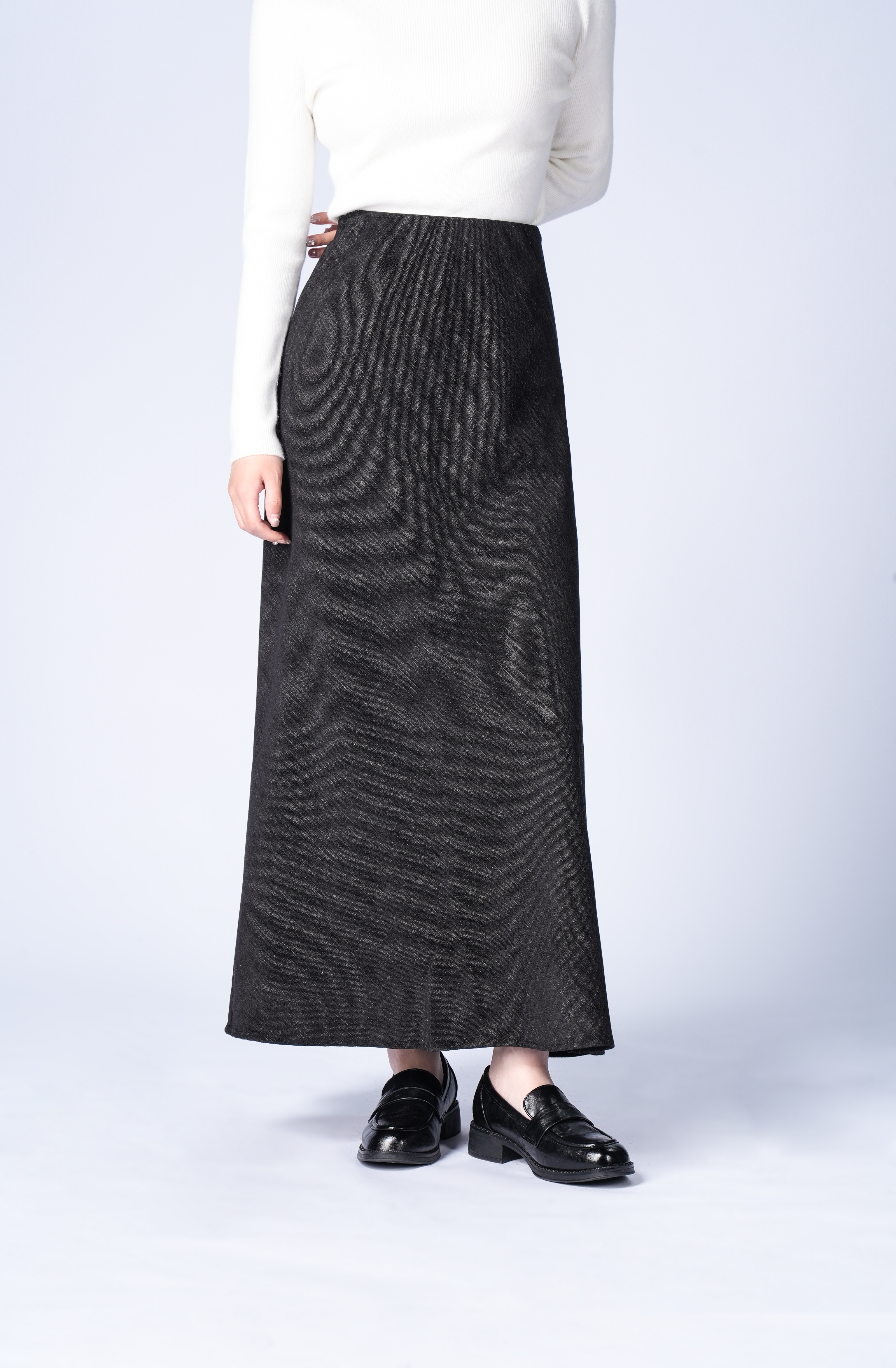 트윌 토이 니트 A 라인 인어 스커트