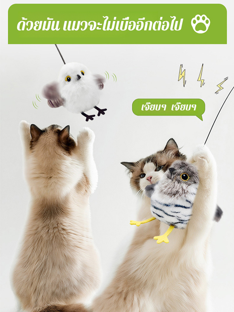 ของเล่นจำลองนกสำหรับแมว