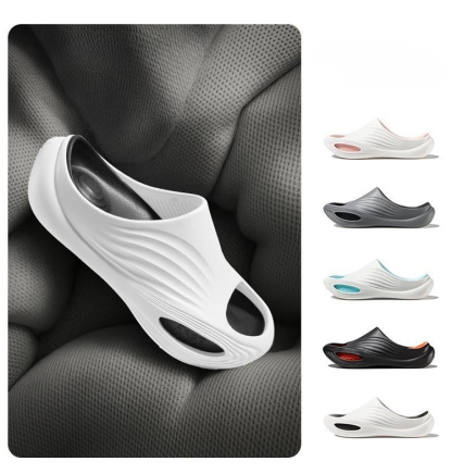 【แผ่นรองเท้าชั้นกลางแบบถอด】ได้ รองเท้าแตะสีตัดกันกันลื่นลดแรงกระแทก