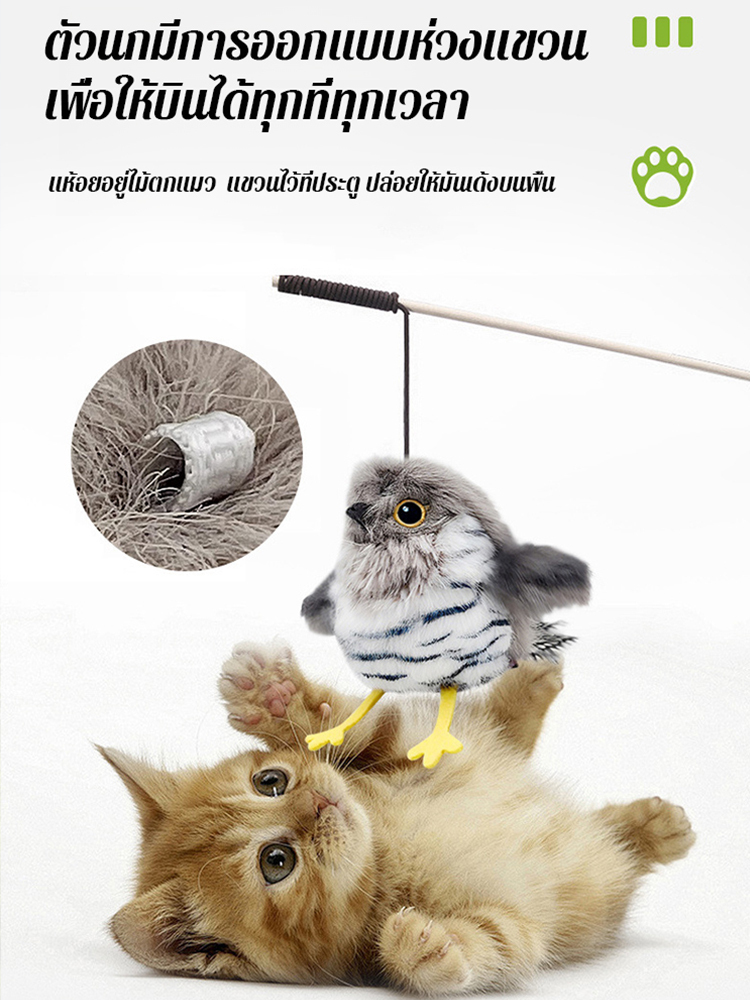 ของเล่นจำลองนกสำหรับแมว