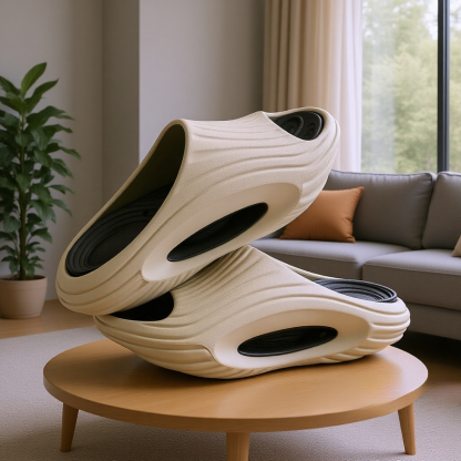 【แผ่นรองเท้าชั้นกลางแบบถอด】ได้ รองเท้าแตะสีตัดกันกันลื่นลดแรงกระแทก