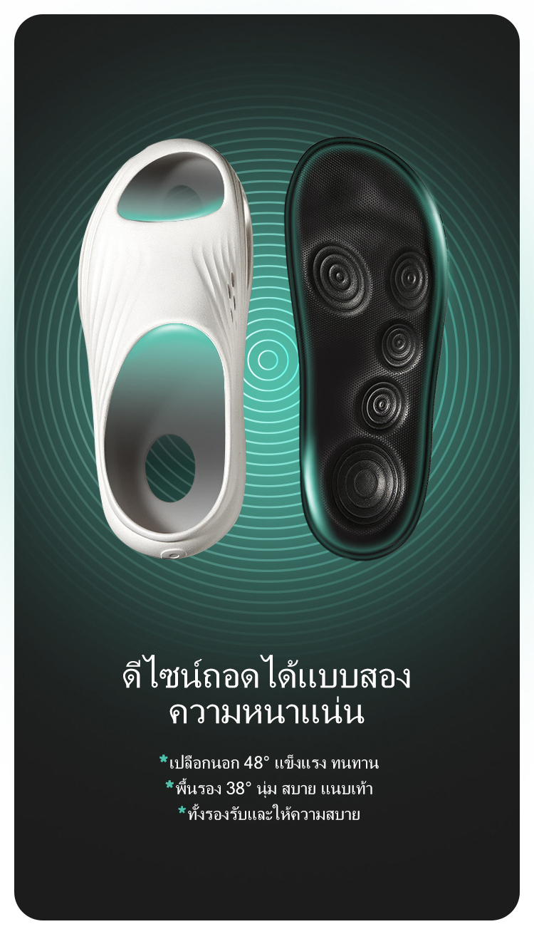 【แผ่นรองเท้าชั้นกลางแบบถอด】ได้ รองเท้าแตะสีตัดกันกันลื่นลดแรงกระแทก