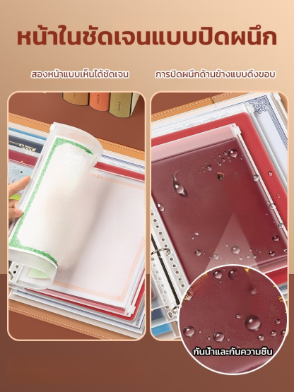 เอกสารทั้งครอบครัวเก็บได้ด้วย1เล่ม สมุดเก็บเอกสารมีกระดุมแม่เหล็ก