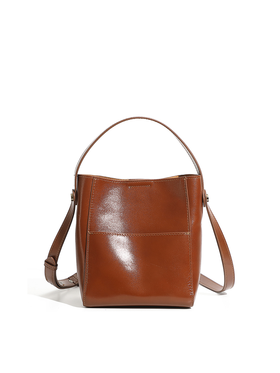 Retro Flocked Bucket Bag