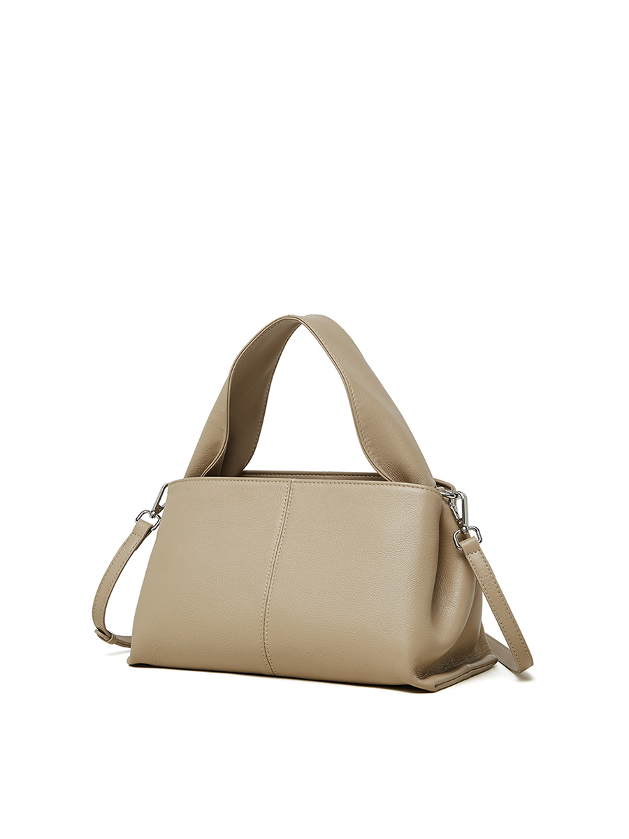 Classic Black Lychee Pattern Half Moon Bag