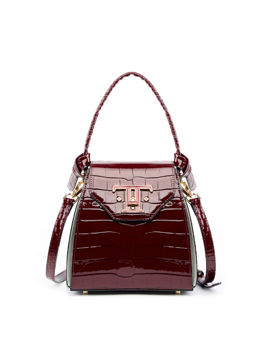 Crocodile pattern handbag for women