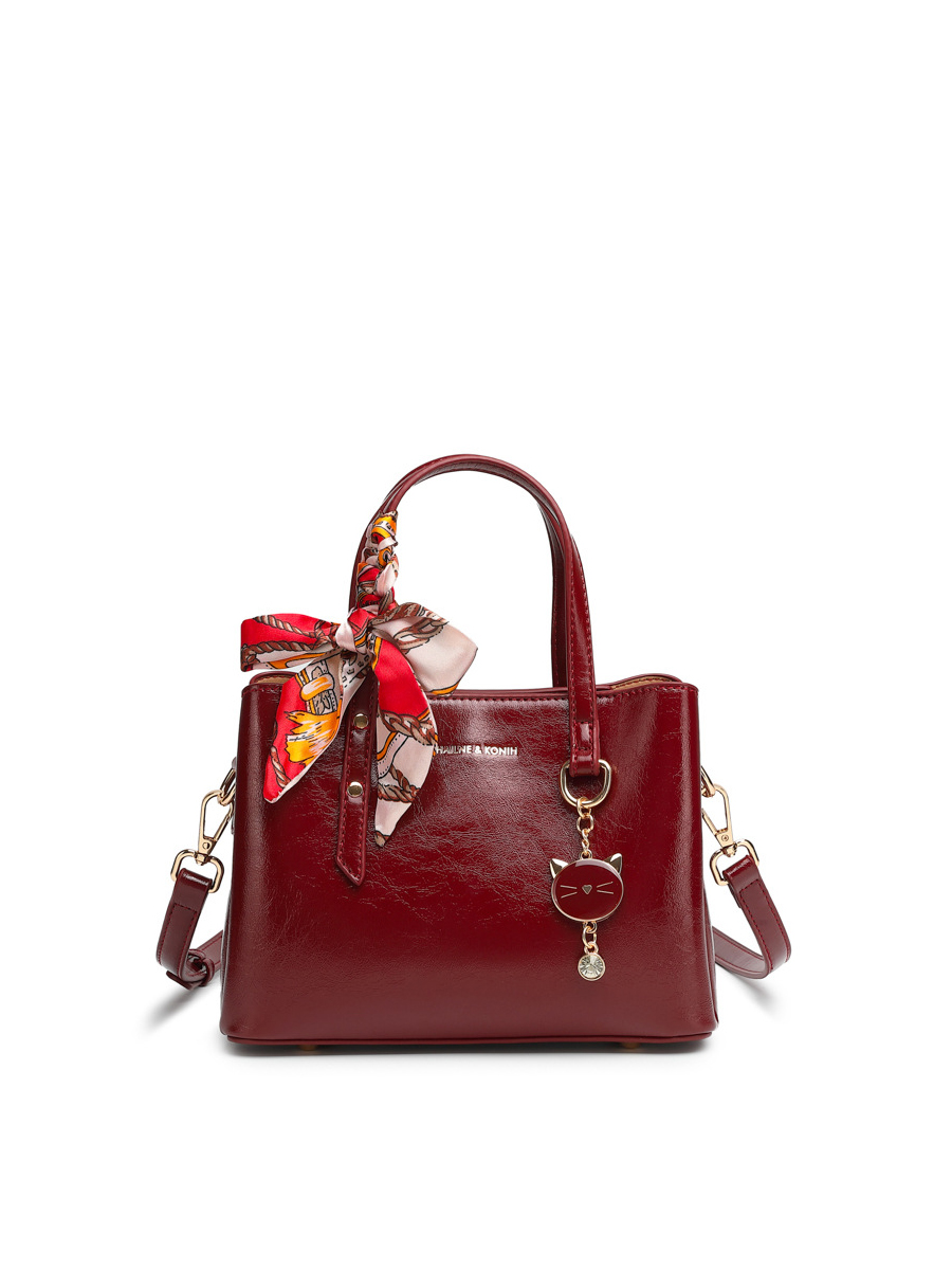 Cross-Border Handbag Fashion Oil Wax Leather Bag Women's Crossbody Large Capacity Multi-Compartment Tote Bag High-End Commuter Bag