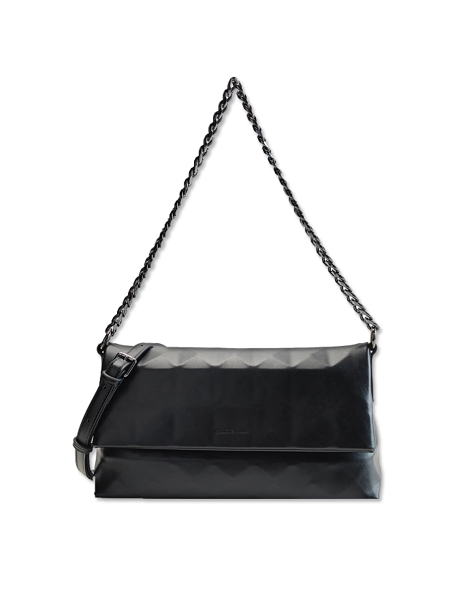 Diamond-Patterned Single-Shoulder Crossbody Commuter Bag