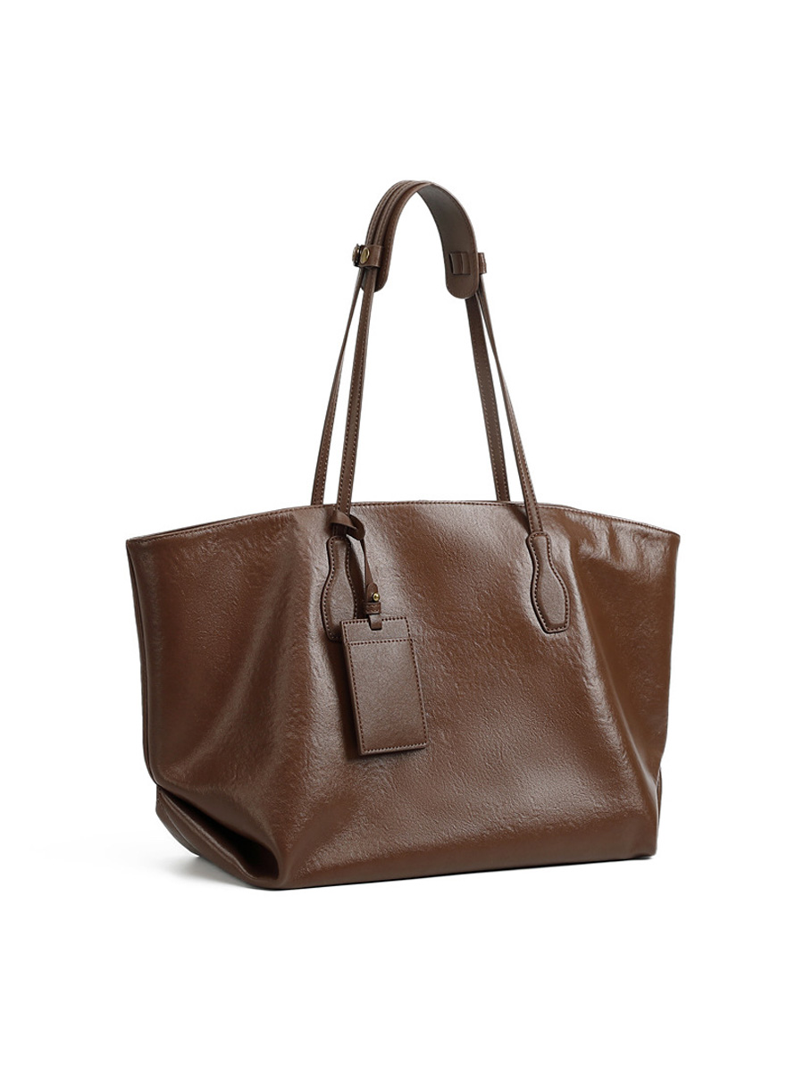 Top Layer Vegetable Tanned Leather Niche Large Capacity Totes
