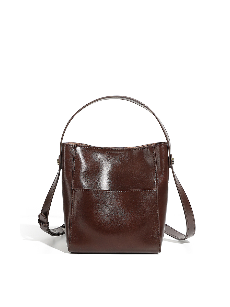 Retro Flocked Bucket Bag