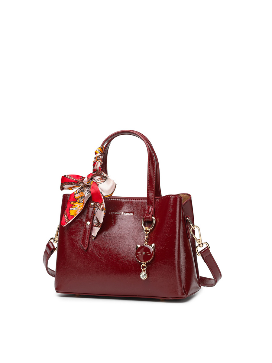 Cross-Border Handbag Fashion Oil Wax Leather Bag Women's Crossbody Large Capacity Multi-Compartment Tote Bag High-End Commuter Bag