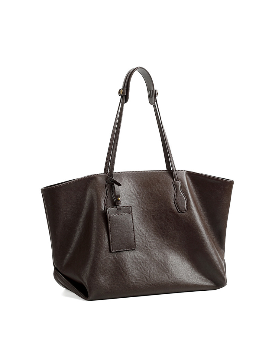Top Layer Vegetable Tanned Leather Niche Large Capacity Totes