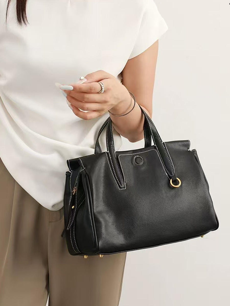 Minimalist Brown Leather Handbag