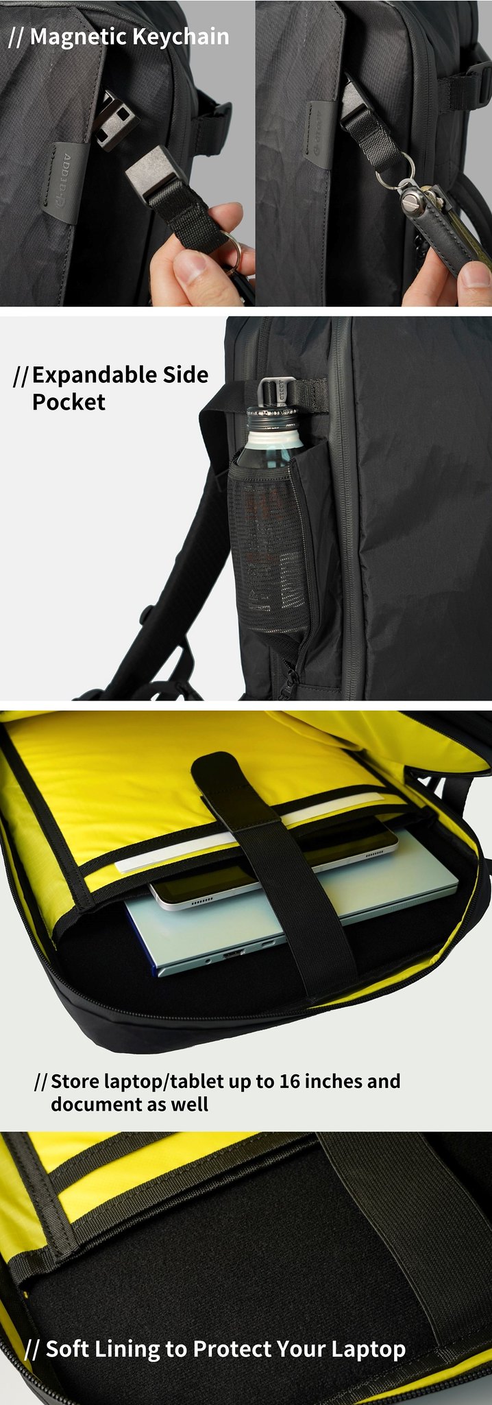 Explorer Pack - Versatile Backpack for travel and everyday - Backpacks - Other Man-Made Fibers Black