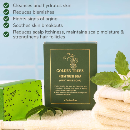 Golden Treez Natural Organic Bath Soap Bar - Moisturizing, Soothing, Aromatic Bar Soap