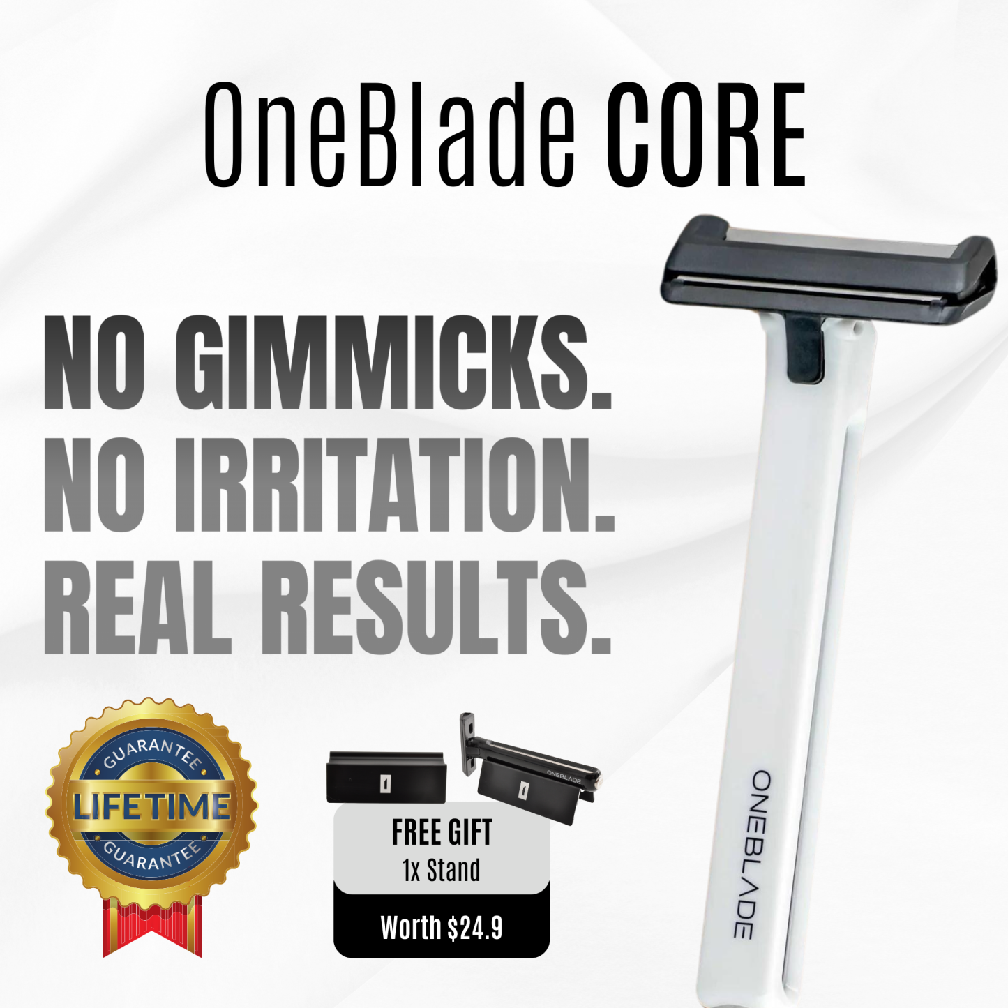 OneBlade Core Safety Razor - Single Blade Manual Facial Beard Hair Shaver Man Women Grooming
