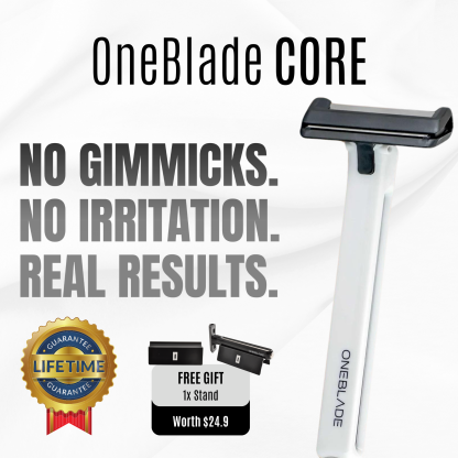 OneBlade Core Safety Razor - Single Blade Manual Facial Beard Hair Shaver Man Women Grooming