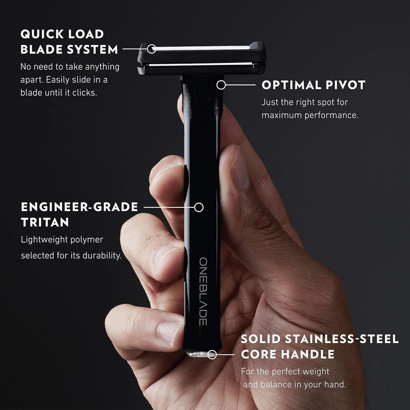 OneBlade Core Safety Razor - Single Blade Manual Facial Beard Hair Shaver Man Women Grooming