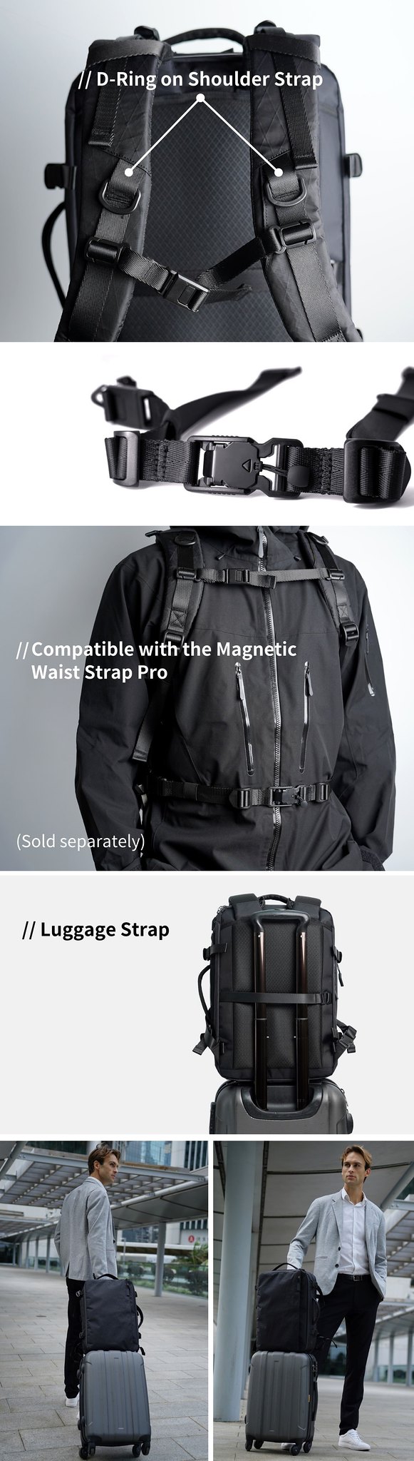 Explorer Pack - Versatile Backpack for travel and everyday - Backpacks - Other Man-Made Fibers Black