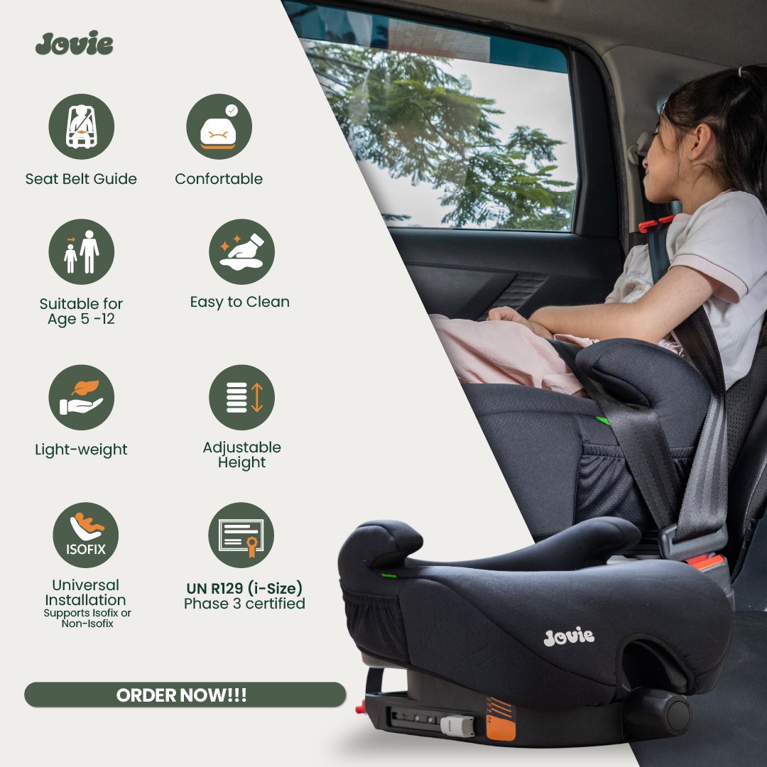 Jovie Adjustable Booster Car Seat for Kids (5–12 Years, ISOFIX Compatible)