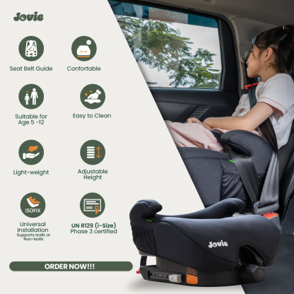 Jovie Adjustable Booster Car Seat for Kids (5–12 Years, ISOFIX Compatible)