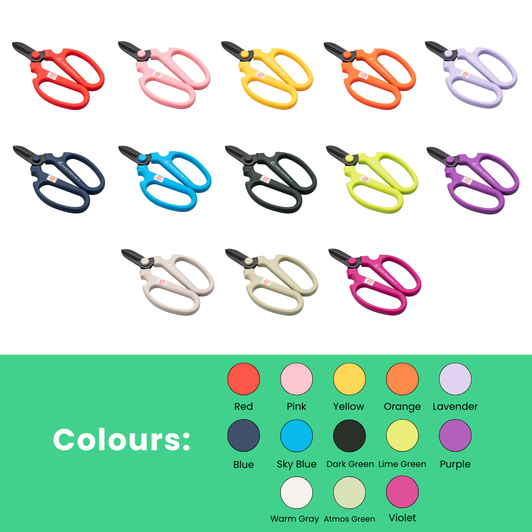 Sakagen Scissors Black Blade Series - Carbon Garden Steel Cutters for Plants, Flowers/Tree